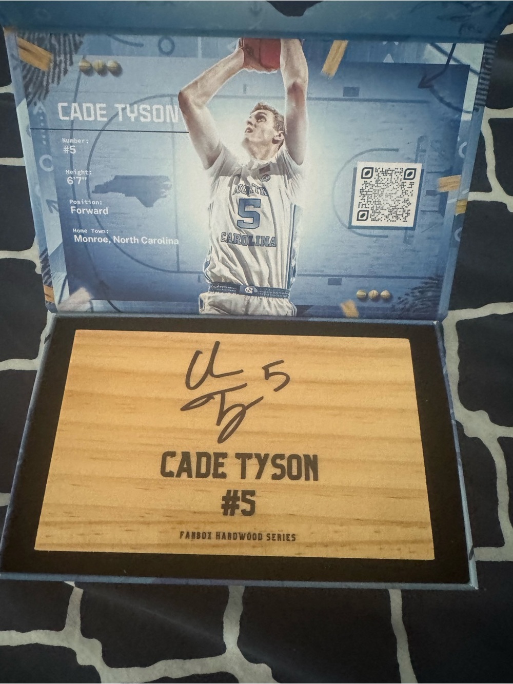 #5 Autographed Hardwood Series Display - Natural Wood